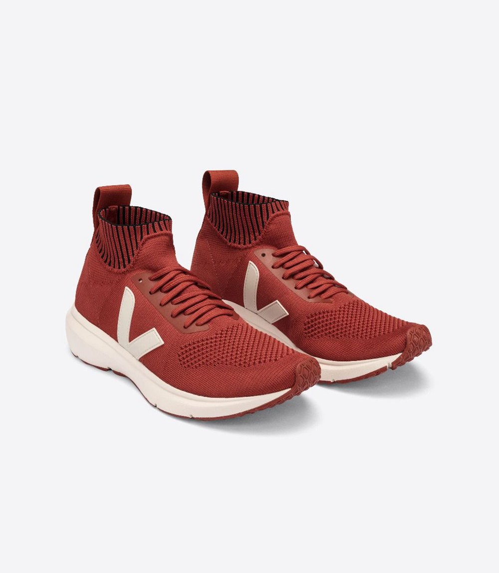 Veja Sneakers Dam - V-Knit X Rick Owens Mid - Röda - 147598-XQH